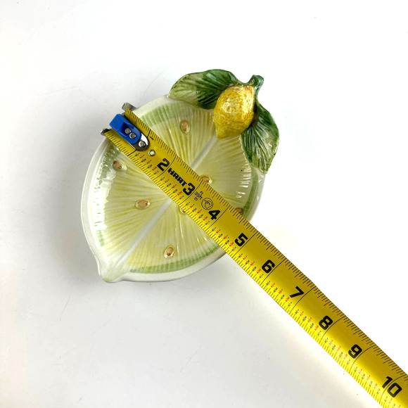 Vintage Hand Painted Lemon Dish Made In Italy 7" - Picture 8 of 10